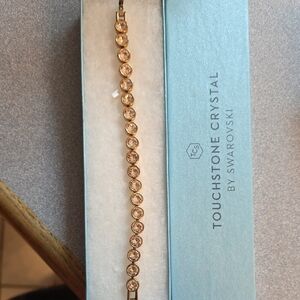 Touchstone Crystal Rose Gold-Tone Ice Bracelet with Swaroski Crystals